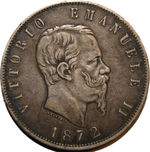 Silver 5 lire Coin of Victor Emanuel II